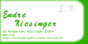 endre nicsinger business card